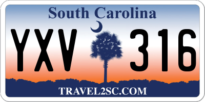 SC license plate YXV316