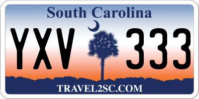 SC license plate YXV333