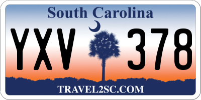 SC license plate YXV378