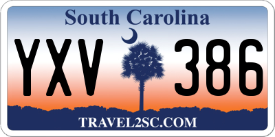 SC license plate YXV386