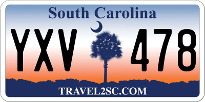 SC license plate YXV478