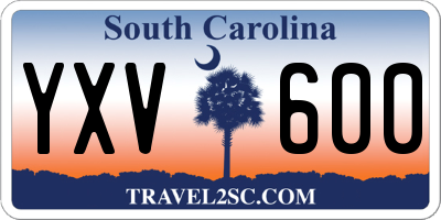 SC license plate YXV600