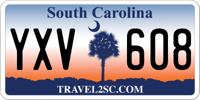SC license plate YXV608