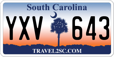 SC license plate YXV643