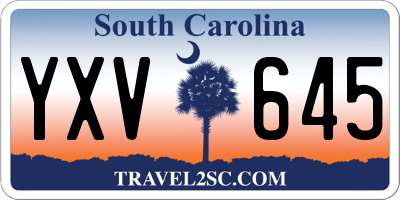 SC license plate YXV645