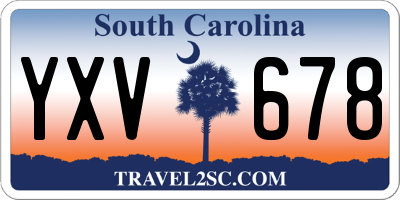 SC license plate YXV678