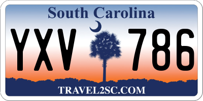 SC license plate YXV786
