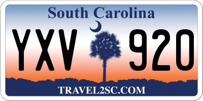 SC license plate YXV920