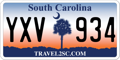 SC license plate YXV934
