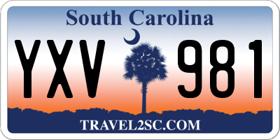 SC license plate YXV981