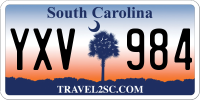 SC license plate YXV984