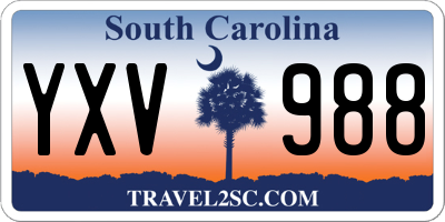 SC license plate YXV988