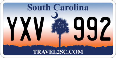 SC license plate YXV992