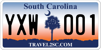 SC license plate YXW001