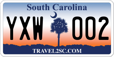 SC license plate YXW002