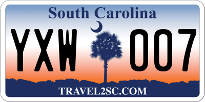 SC license plate YXW007