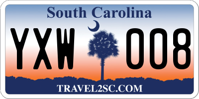 SC license plate YXW008