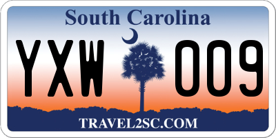 SC license plate YXW009