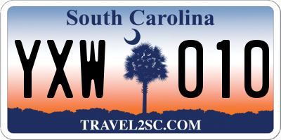 SC license plate YXW010
