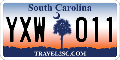 SC license plate YXW011