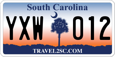 SC license plate YXW012