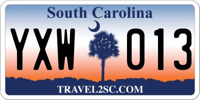 SC license plate YXW013