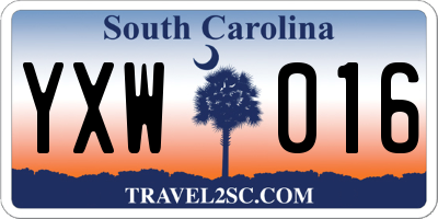 SC license plate YXW016