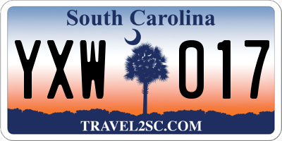 SC license plate YXW017