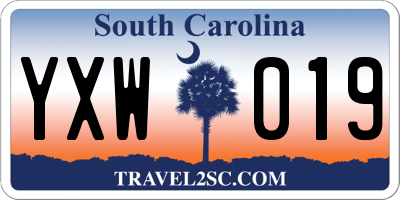 SC license plate YXW019