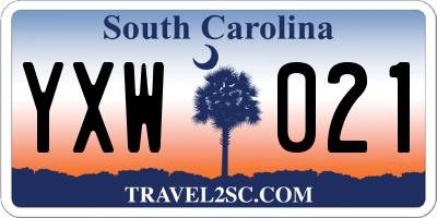 SC license plate YXW021