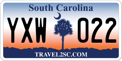 SC license plate YXW022