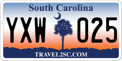 SC license plate YXW025