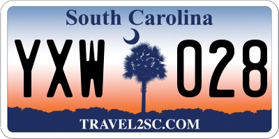 SC license plate YXW028