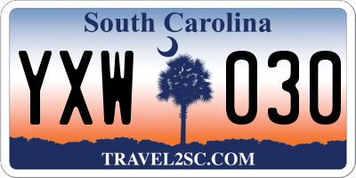 SC license plate YXW030