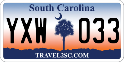 SC license plate YXW033