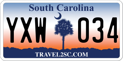 SC license plate YXW034