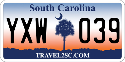 SC license plate YXW039