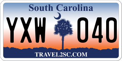 SC license plate YXW040
