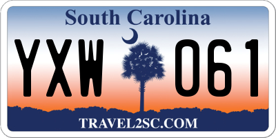 SC license plate YXW061