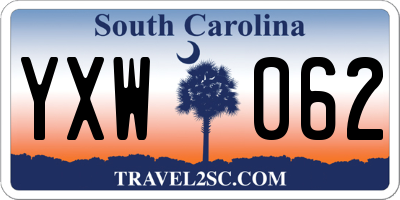 SC license plate YXW062