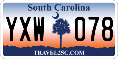 SC license plate YXW078