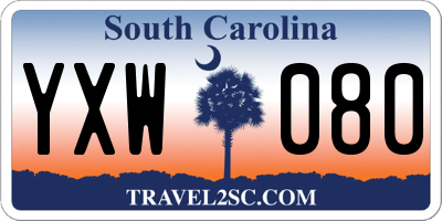 SC license plate YXW080
