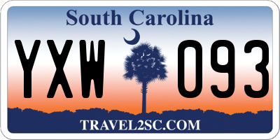SC license plate YXW093