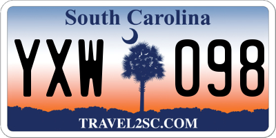 SC license plate YXW098