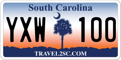 SC license plate YXW100