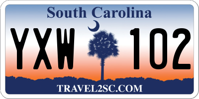 SC license plate YXW102