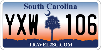 SC license plate YXW106