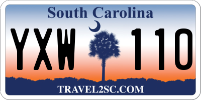 SC license plate YXW110