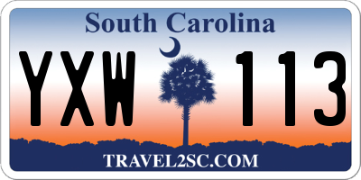 SC license plate YXW113