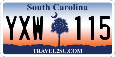 SC license plate YXW115